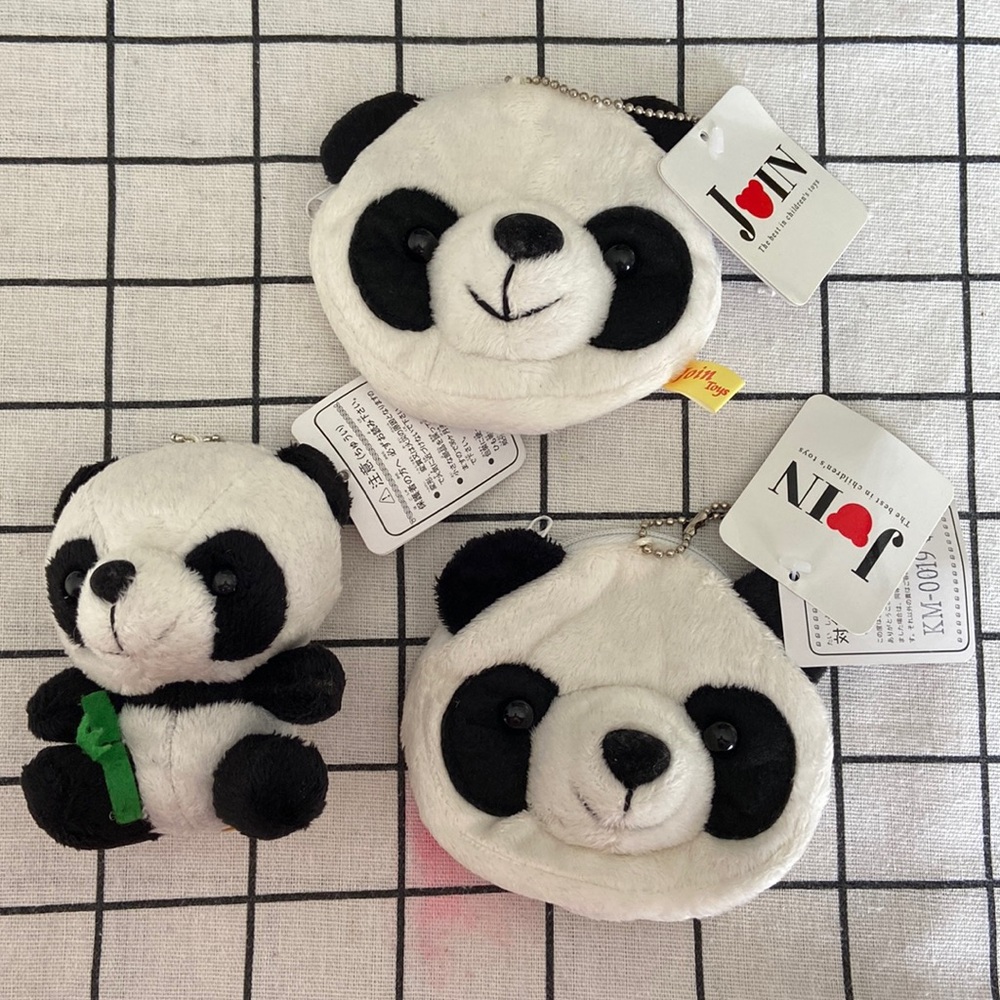 NWT 2 panda coin bag + key charm